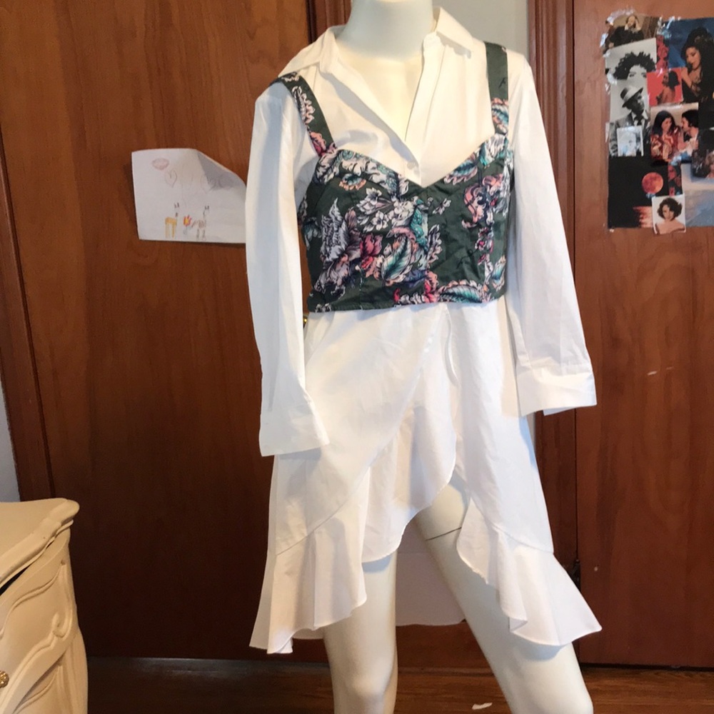Button up dress with removal vest